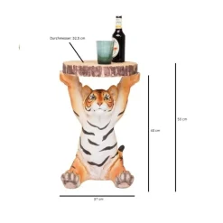 Tische-KARE Design Beistelltisch Animal Tiger O35Cm