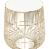 Tische-KARE Design Beistelltisch Beam Weiss Marmor Messing O32Cm