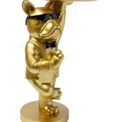 Tische-KARE Design Beistelltisch Cool Bulldog Tray Gold 34X55Cm