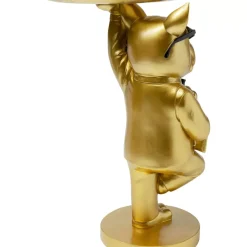 Tische-KARE Design Beistelltisch Cool Bulldog Tray Gold 34X55Cm