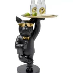 Tische-KARE Design Beistelltisch Cool Bulldog Tray Schwarz 34X55Cm