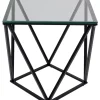 Tische-KARE Design Beistelltisch Cristallo Schwarz 50X50Cm
