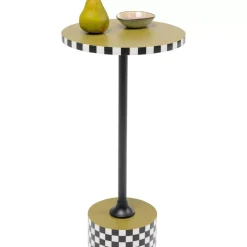 Tische-KARE Design Beistelltisch Domero Checkers Olive O25Cm