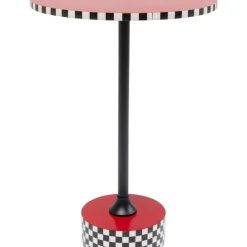 Tische-KARE Design Beistelltisch Domero Checkers Rot O40Cm