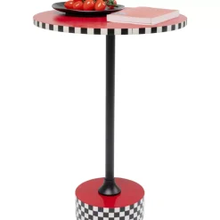 Tische-KARE Design Beistelltisch Domero Checkers Rot O40Cm