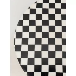 Tische-KARE Design Beistelltisch Domero Chess Schwarz Weis O25Cm