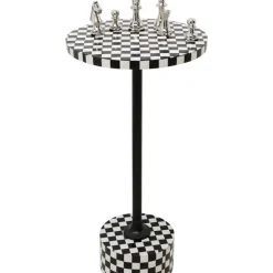 Tische-KARE Design Beistelltisch Domero Chess Schwarz Weis O25Cm