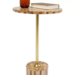 Tische-KARE Design Beistelltisch Domero Geo Braun O40Cm