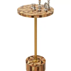 Tische-KARE Design Beistelltisch Domero Geo Braun O25Cm