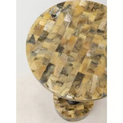 Tische-KARE Design Beistelltisch Domero Mosaic Grau O25Cm