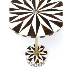 Tische-KARE Design Beistelltisch Domero Star Braun Weis O40Cm