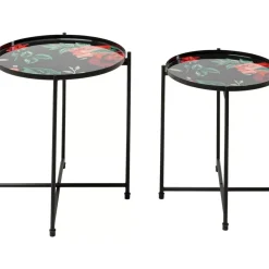 Tische-KARE Design Beistelltisch Flowers Garden Round (2/Set)