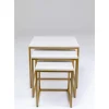 Tische-KARE Design Beistelltisch Key West Gold (3/Set)