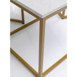 Tische-KARE Design Beistelltisch Key West Gold (3/Set)