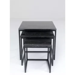Tische-KARE Design Beistelltisch Key West Schwarz (3/Set)