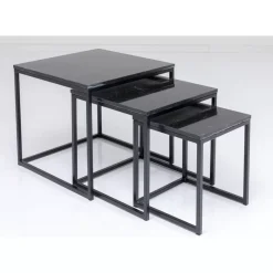 Tische-KARE Design Beistelltisch Key West Schwarz (3/Set)
