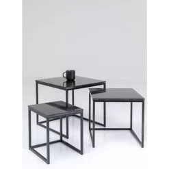 Tische-KARE Design Beistelltisch Key West Schwarz (3/Set)