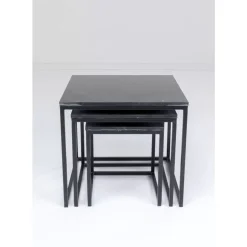 Tische-KARE Design Beistelltisch Key West Schwarz (3/Set)