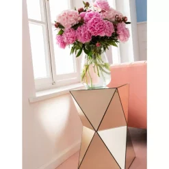 Tische-KARE Design Beistelltisch Luxury Triangle Champagne