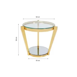 Tische-KARE Design Beistelltisch Monocolo Gold O50Cm