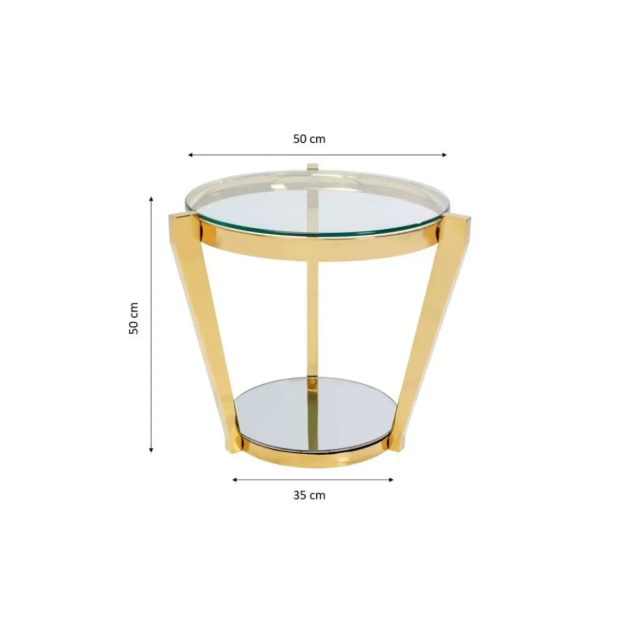 Tische-KARE Design Beistelltisch Monocolo Gold O50Cm