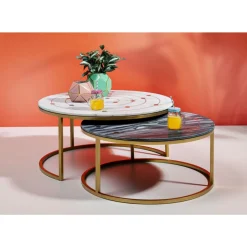 Tische-KARE Design Beistelltisch Mystic Round (2/Set) O90Cm