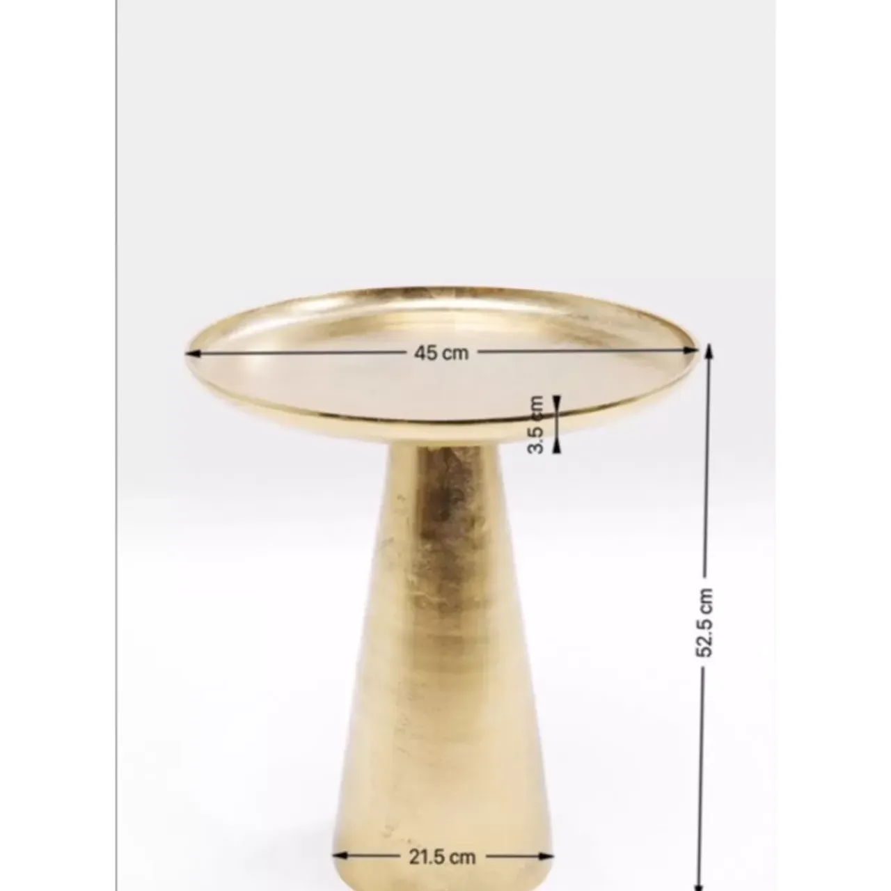 Tische-KARE Design Beistelltisch Plateau Uno Messing O45Cm