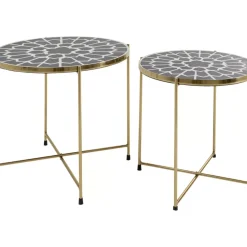 Tische-KARE Design Beistelltisch Priya Schwarz (2/Set)