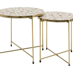 Tische-KARE Design Beistelltisch Priya Weis (2/Set)