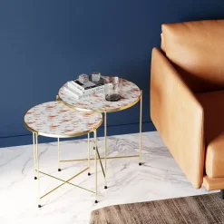 Tische-KARE Design Beistelltisch Priya Weis (2/Set)