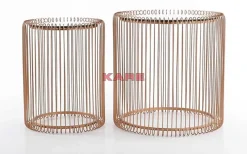Tische-KARE Design Beistelltisch Wire Copper (2/Set) O44Cm