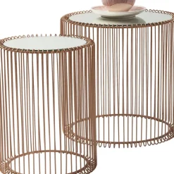 Tische-KARE Design Beistelltisch Wire Copper (2/Set) O44Cm
