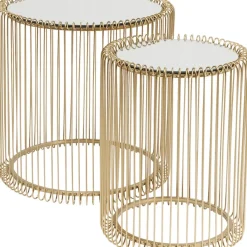 Tische-KARE Design Beistelltisch Wire Messing (2/Set) O44Cm