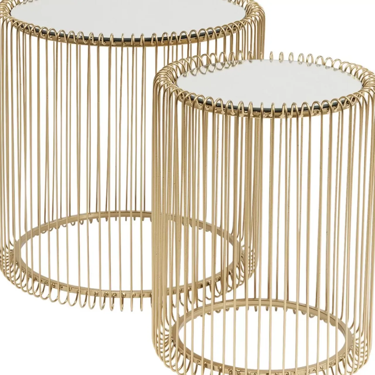 Tische-KARE Design Beistelltisch Wire Messing (2/Set) O44Cm