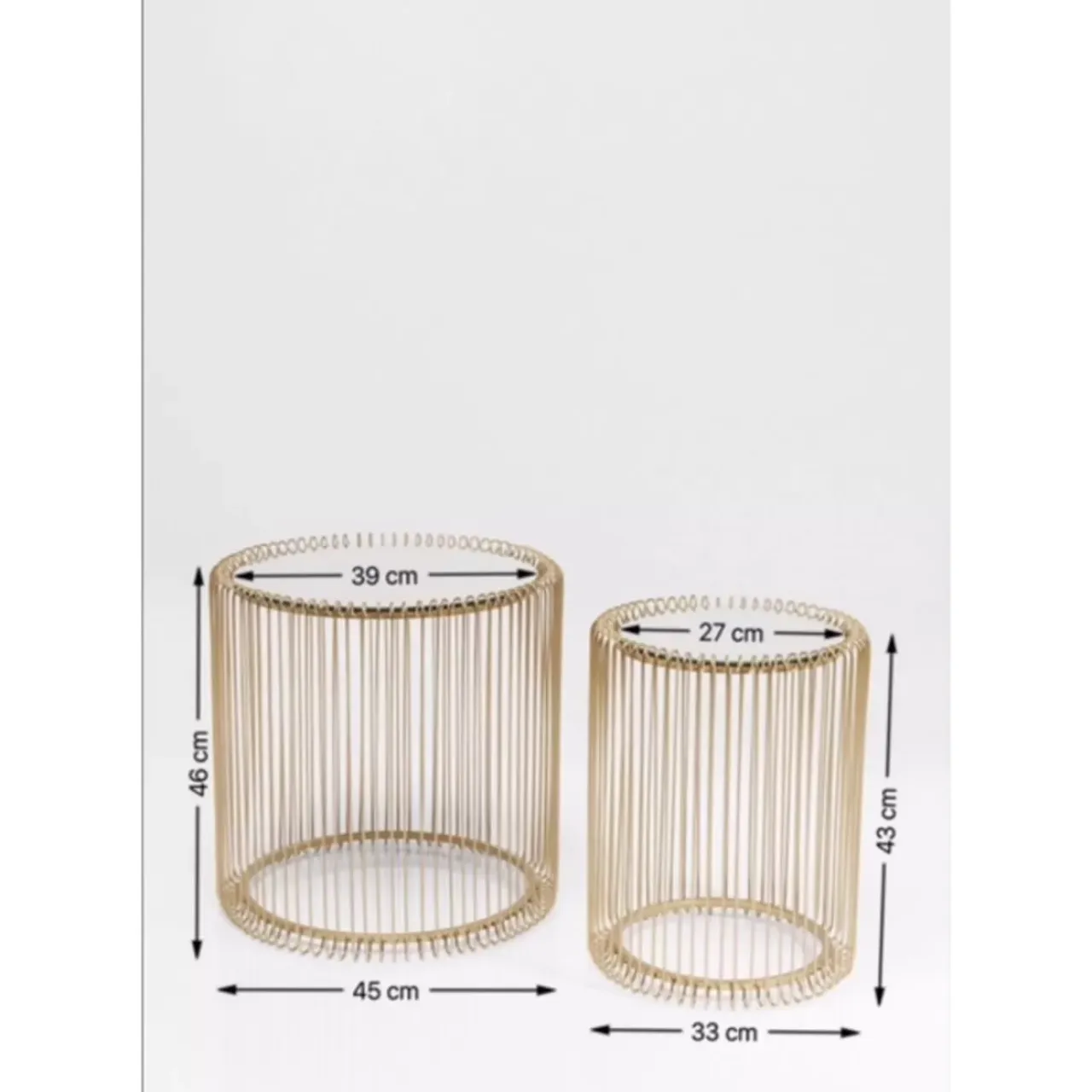 Tische-KARE Design Beistelltisch Wire Messing (2/Set) O44Cm