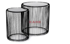 Tische-KARE Design Beistelltisch Wire Schwarz (2/Set) O44Cm
