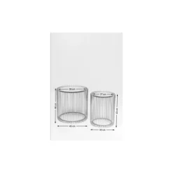 Tische-KARE Design Beistelltisch Wire Schwarz (2/Set) O44Cm