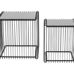 Tische-KARE Design Beistelltisch Wire Square Schwarz (2/Set) 45X45Cm