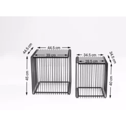 Tische-KARE Design Beistelltisch Wire Square Schwarz (2/Set) 45X45Cm