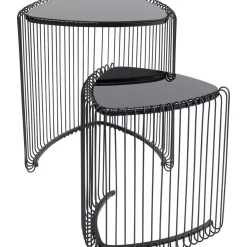 Tische-KARE Design Beistelltisch Wire Triangle Schwarz (2/Set)