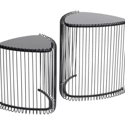 Tische-KARE Design Beistelltisch Wire Triangle Schwarz (2/Set)