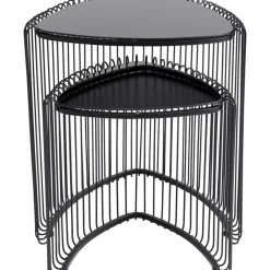 Tische-KARE Design Beistelltisch Wire Triangle Schwarz (2/Set)