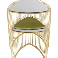 Tische-KARE Design Beistelltisch Wire Triangle Gold (2/Set)