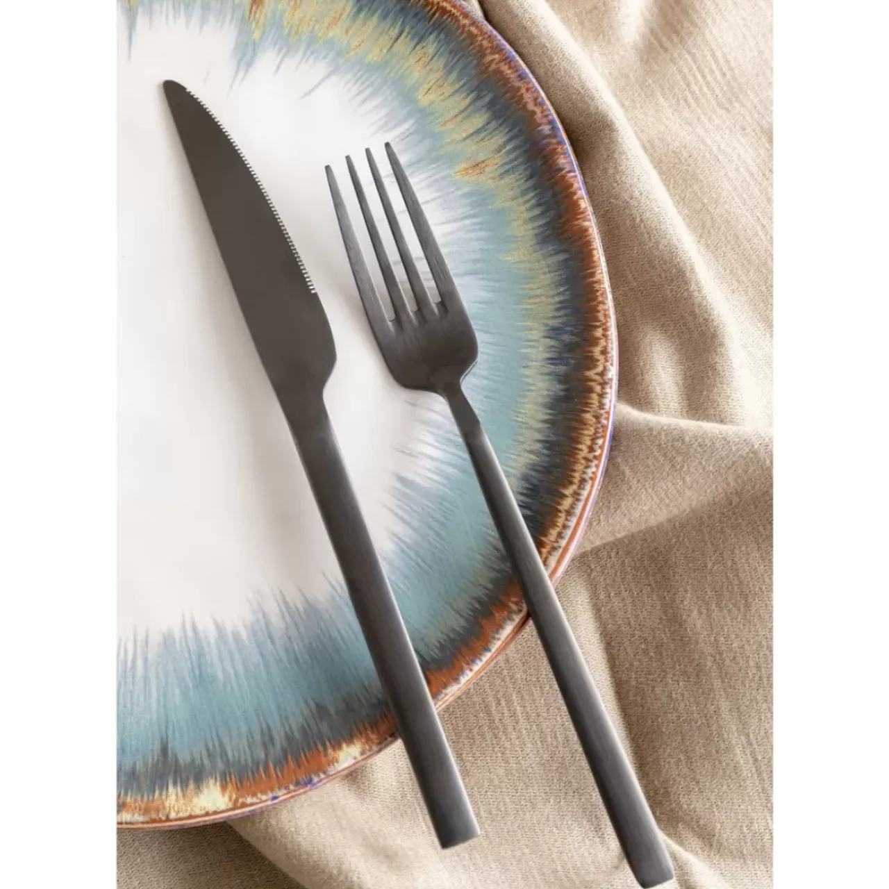 Geschirr & Tischaccessoires-KARE Design Besteck Gloria Matt Schwarz (16-Tlg.)