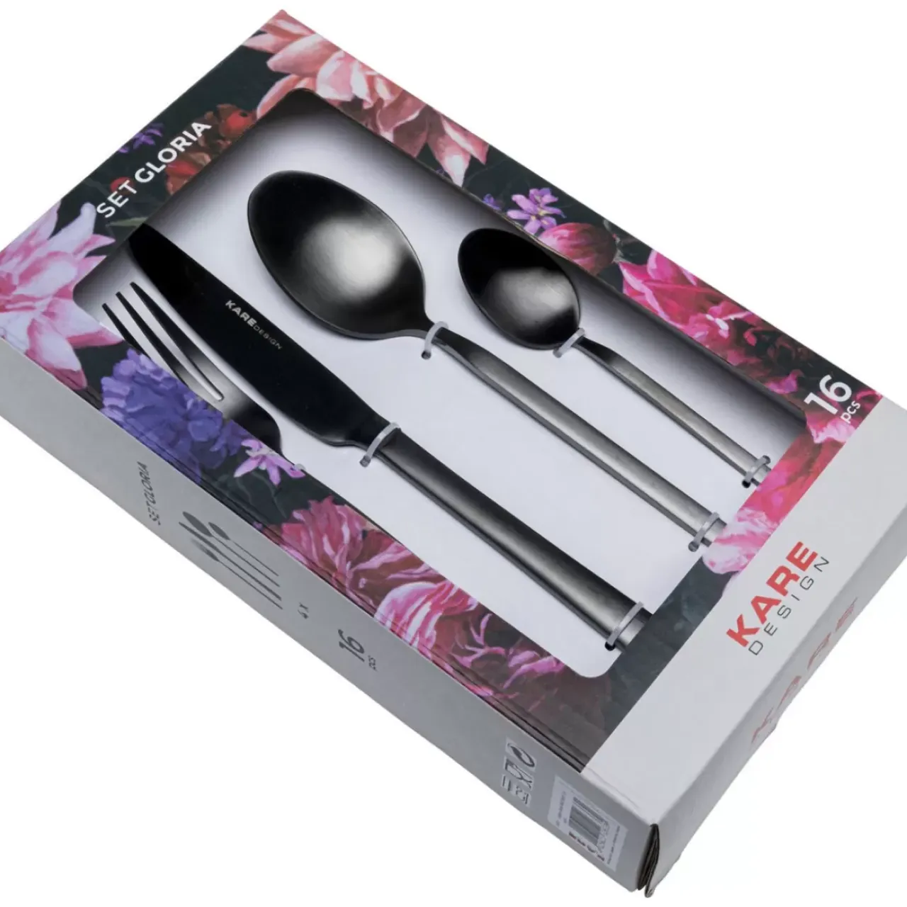 Geschirr & Tischaccessoires-KARE Design Besteck Gloria Matt Schwarz (16-Tlg.)
