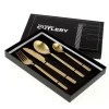 Geschirr & Tischaccessoires-KARE Design Besteck Lery Gold 4.Tlg