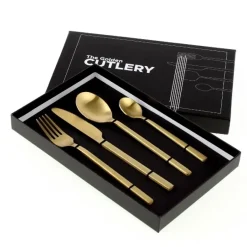 Geschirr & Tischaccessoires-KARE Design Besteck Lery Gold 4.Tlg