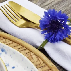 Geschirr & Tischaccessoires-KARE Design Besteck Lery Gold 4.Tlg