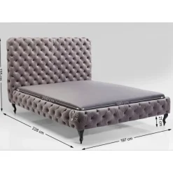 Betten-KARE Design Bett Desire Hoch Silbergrau 180X200 Cm