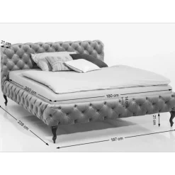 Betten-KARE Design Bett Desire Velvet Ecru 180X200Cm